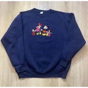 Vintage 80s Walt Disney World Crewneck Sweatshirt Mickey Mouse Embroidered Sz M